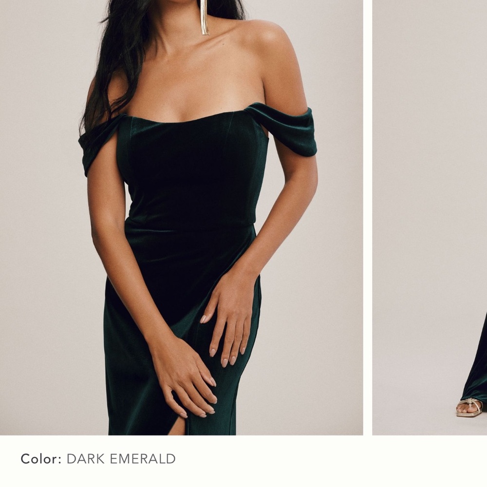 Jenny Yoo Strapless Dress in Dark Emerald